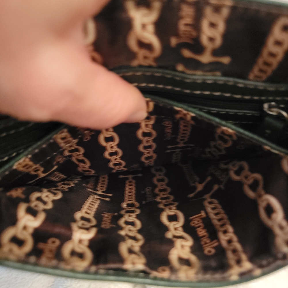 Tignanello Vintage Green Pebble Leather Crossbody - Picture 9 of 9